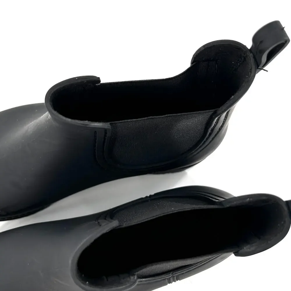 Jeffrey Campbell Forecast Rain Boots 10 Black NWOT Ankle Wellies Waterproof